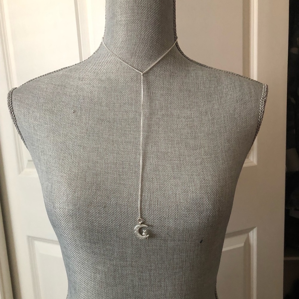 Cat & Moon Drop Necklace